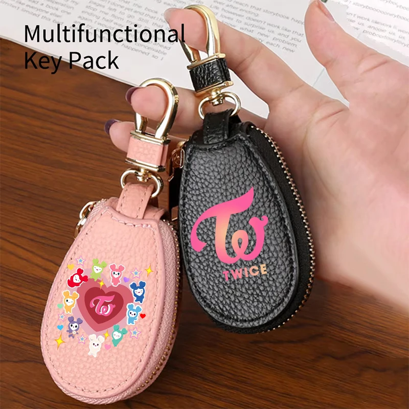 Wallet Chain Bag - Leren sleutelportemonnee met rits, damestas, Kpop