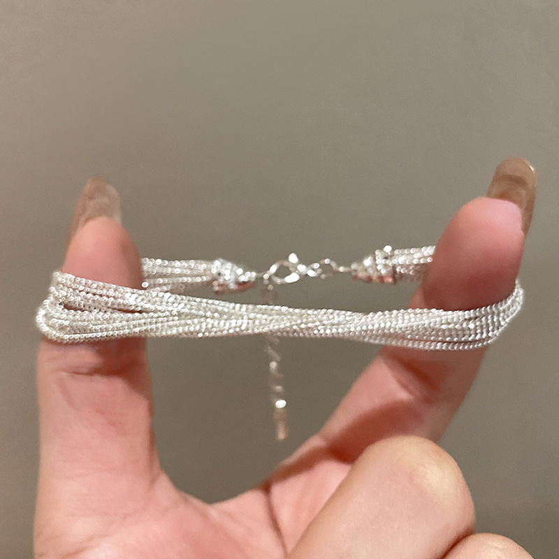 Resin Bangle Bracelet - Nieuwe 925 sterling zilveren meerlaagse kettingvormige