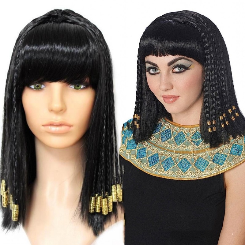 Women Accessories Egypt - Retro Egypte Koningin Vrouwen Zwarte Lange
