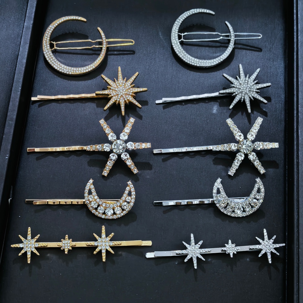 Women Accessories Aesthetic - Set van 3/4 kristallen haarspelden in