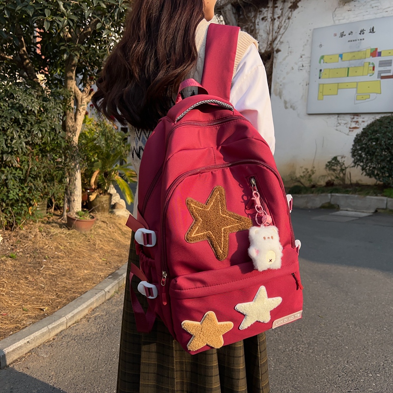 Women Accessories Aesthetic - Kawaii effenkleurige schattige esthetische rugzak, lichtgewicht