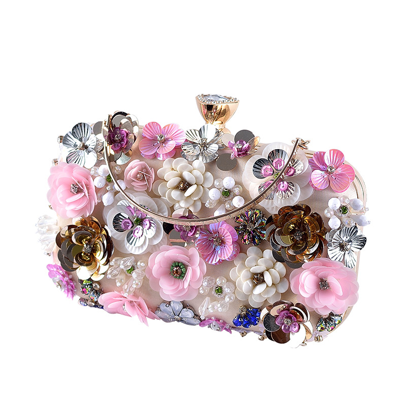 Wallet Chain Bag - Mode Damestassen Bloem Diamanten Borduren Kleine