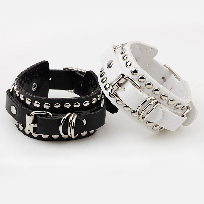 Goth Zwart Lederen Polsbandje  - Women'S Emo Accessories recensie en prijs